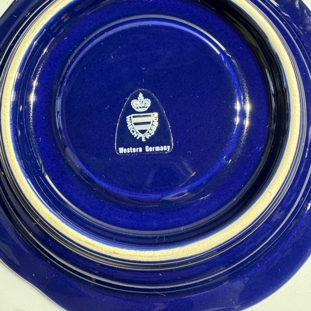 Set Of 12 Cobalt Blue Gold Waechtersbach W Germany Winter Dream 5” saucer Plates - Picture 2 of 6